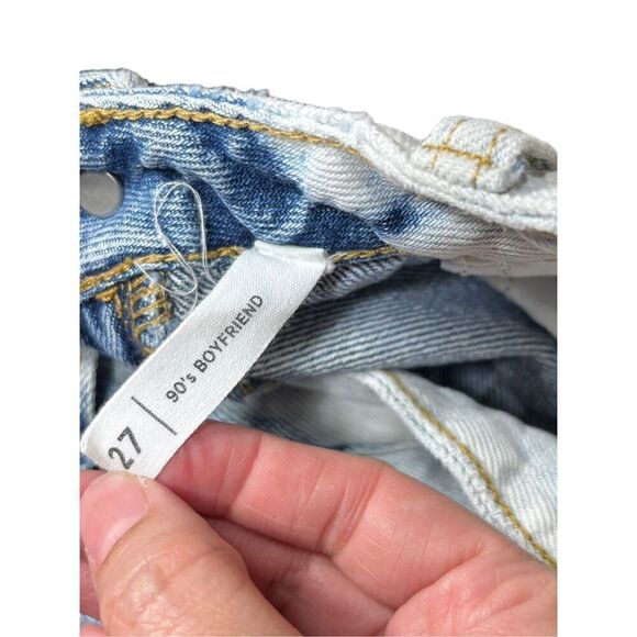 PacSun Womens 90s Boyfriend Jeans Blue Wash Bleach Spots High Waist Size 27 - Picture 8 of 9